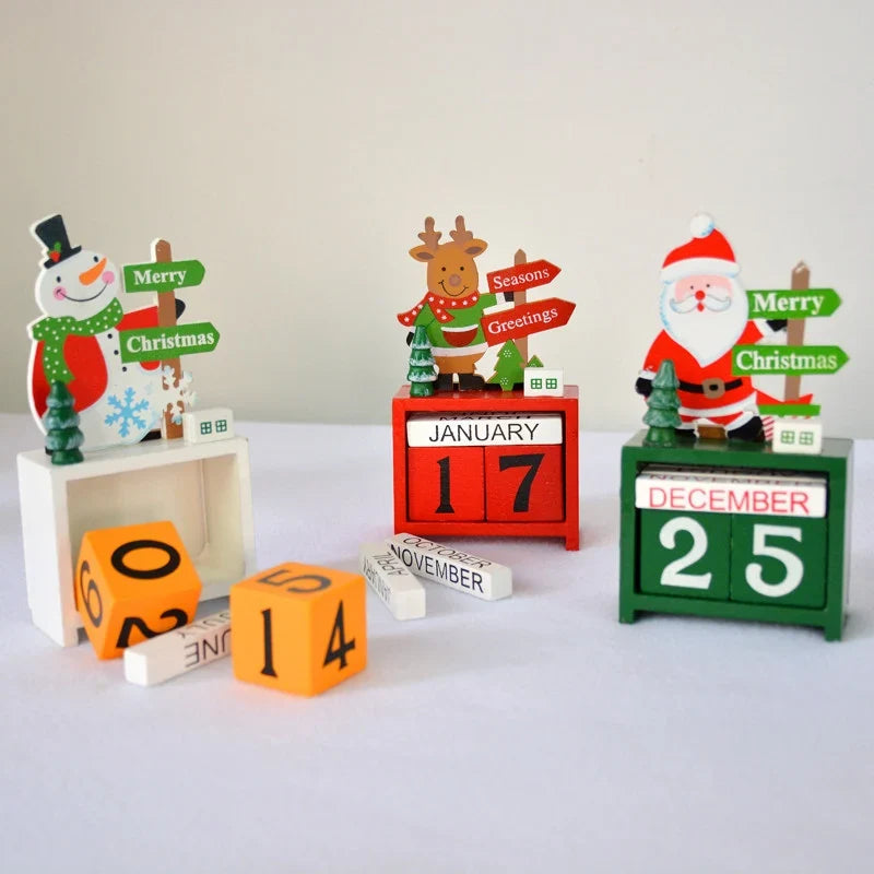 Advent Calendar Wooden Snowman 24 Compartments