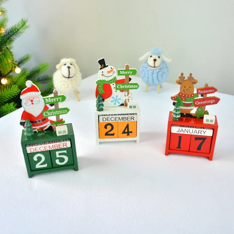 Advent Calendar Wooden Snowman 24 Compartments