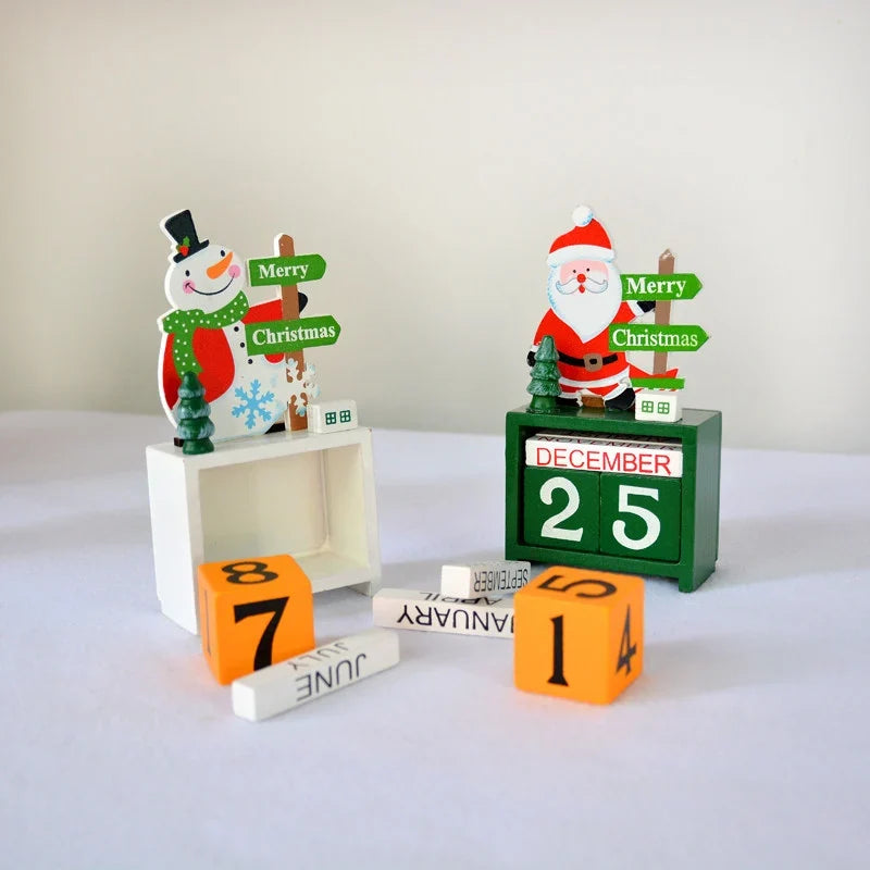 Advent Calendar Wooden Snowman 24 Compartments