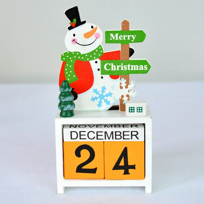 Advent Calendar Wooden Snowman 24 Compartments