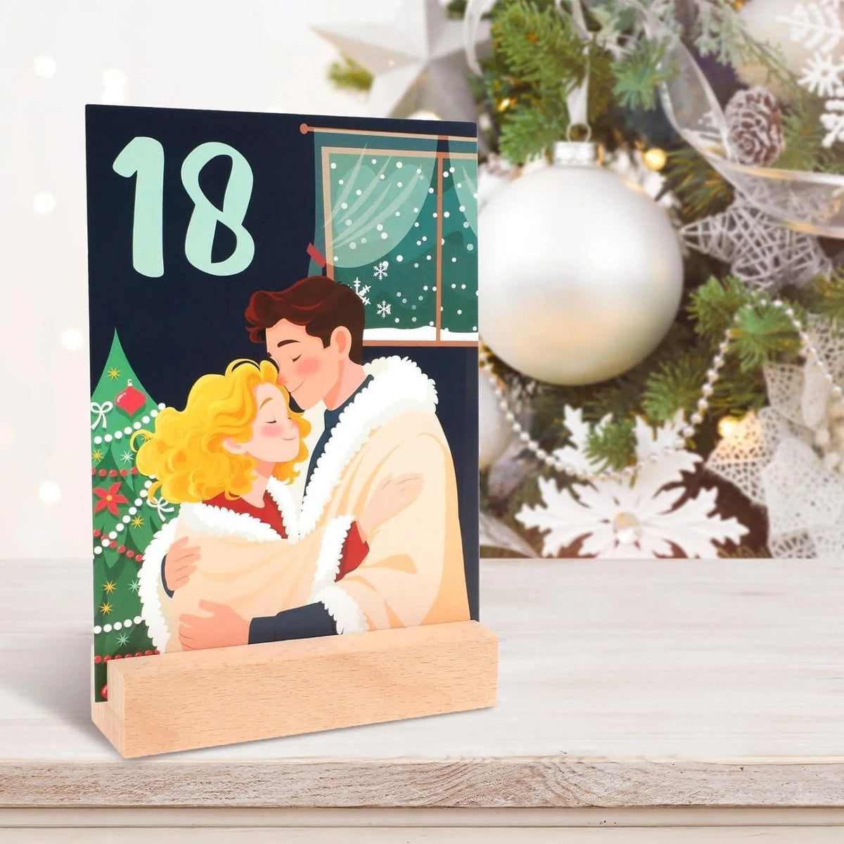 Advent Calendar for Couples 24 Activity Cards Wooden Stand
