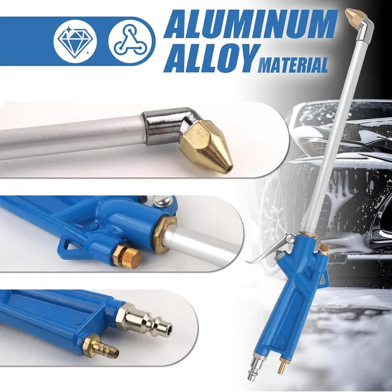Air Blow Gun Pivoting 45-Degree Nozzle & Quick-Connect Hose
