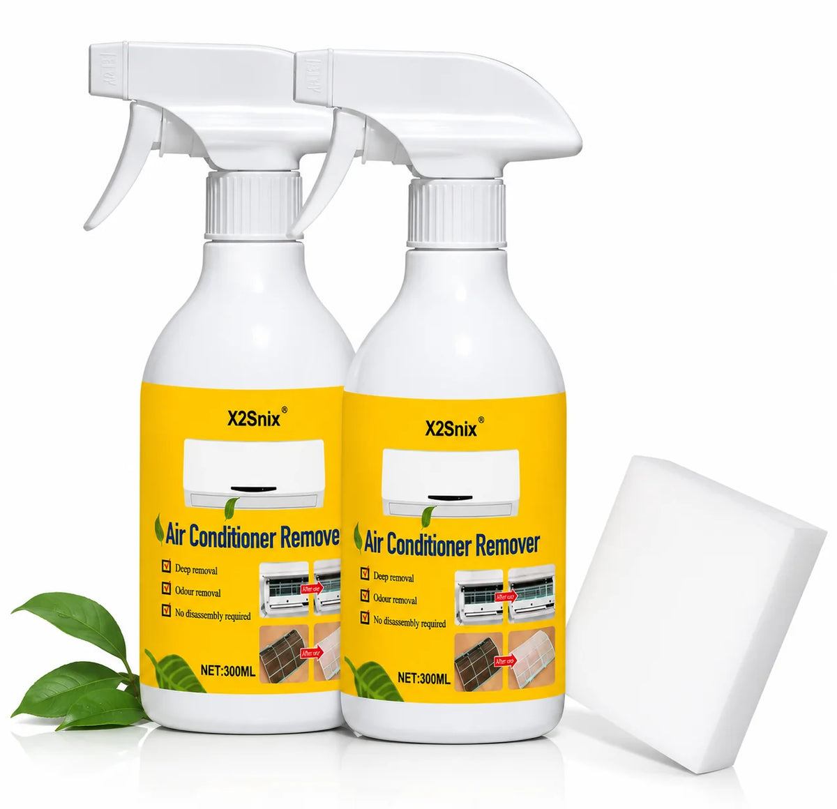Air Conditioner Cleaner Kit Two Bottles & Sponge