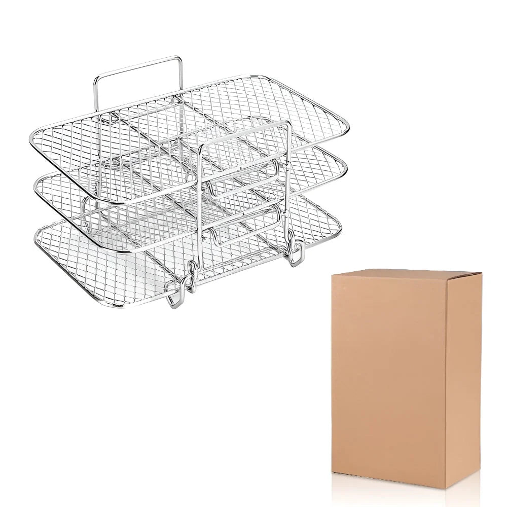 Air Fryer Rack Doubles Capacity Stainless Steel