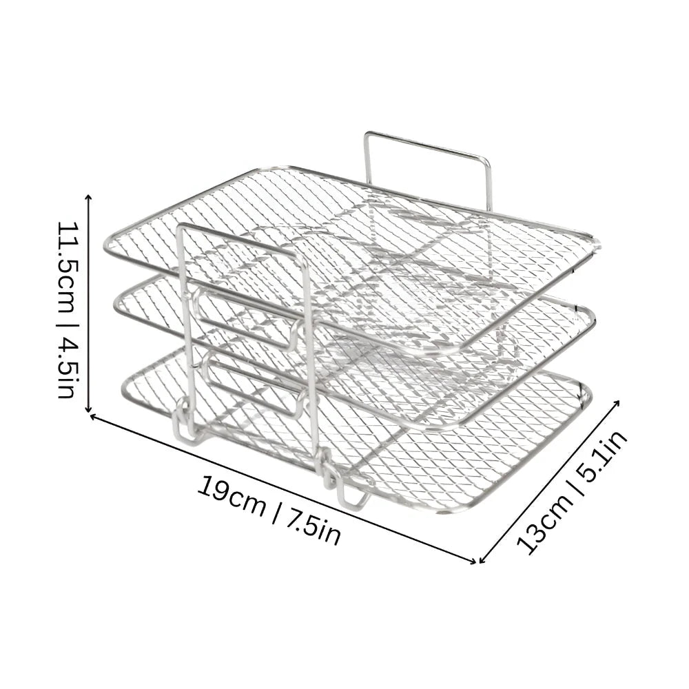 Air Fryer Rack Doubles Capacity Stainless Steel