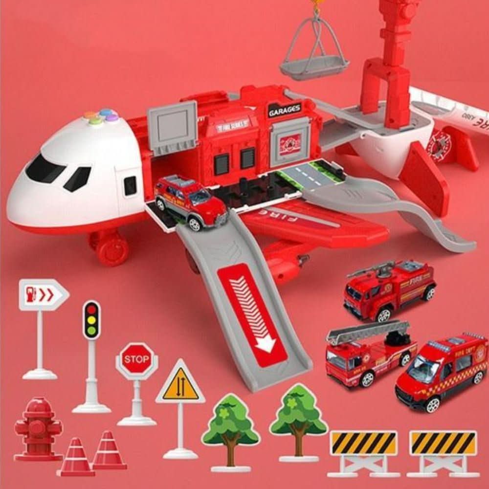Airplane Toy Playset With 3 Vehicles