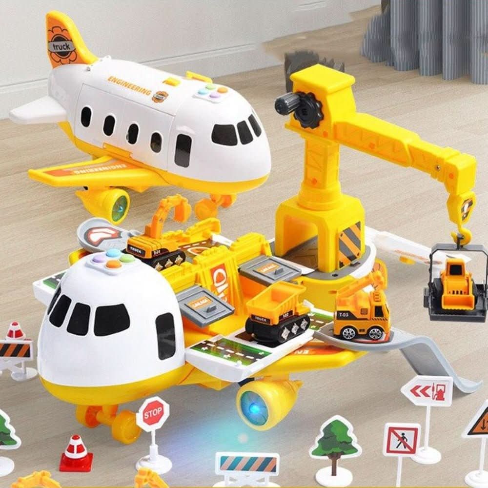 Airplane Toy Playset With 3 Vehicles