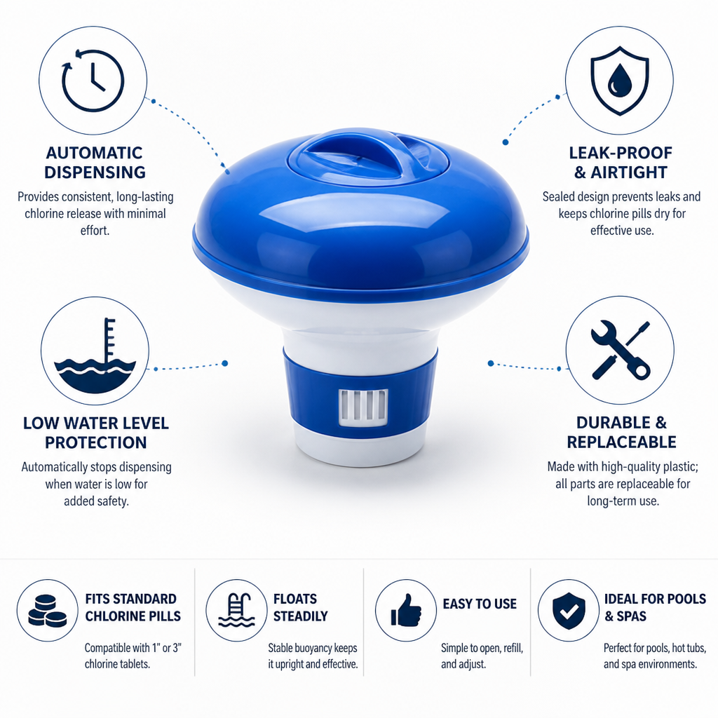 Airtight Automatic Floating Pool Chlorine Dispenser