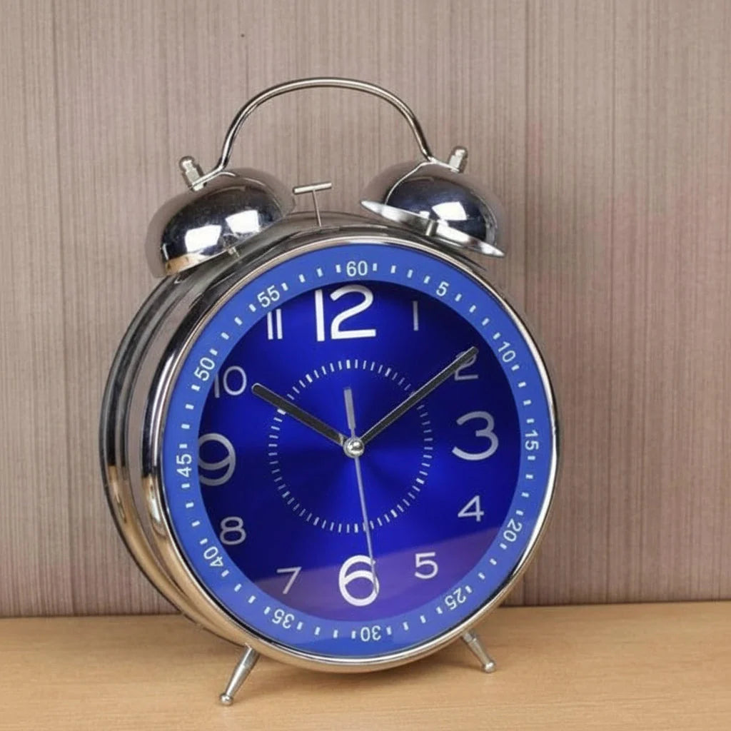 Alarm Clock Loud Twin-Bell Mechanical Wind-Up Solid Metal
