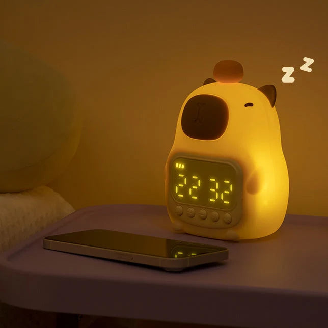 Alarm Clock & Night Light Capybara Silicone Warm Amber LED