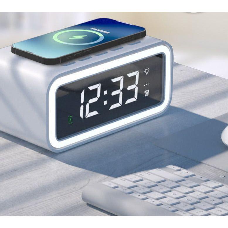 Alarm Clock Qi Wireless Charging Dimmable LED Display