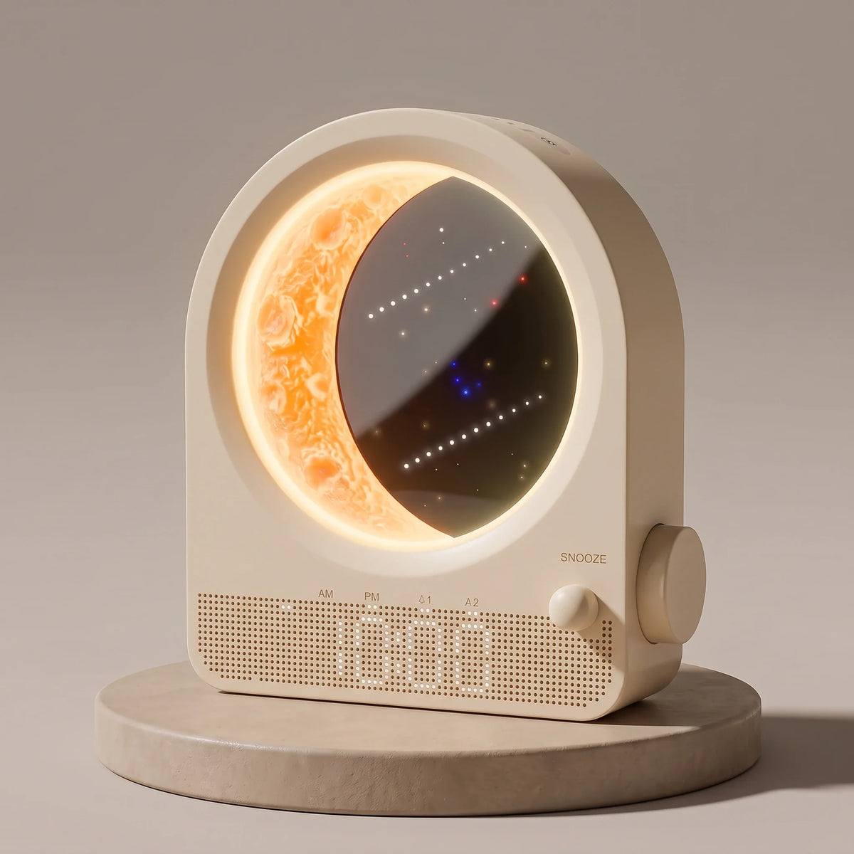 Alarm Clock Sunrise Light 3D Moon Lamp 10 Nature Sounds