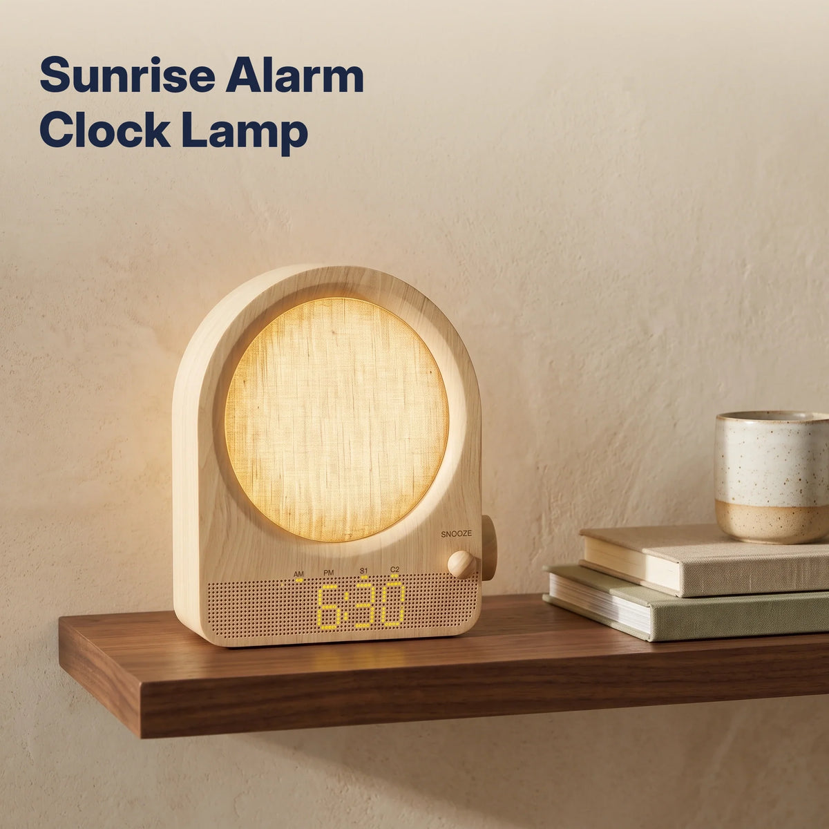 Alarm Clock Sunrise Light 3D Moon Lamp 10 Nature Sounds