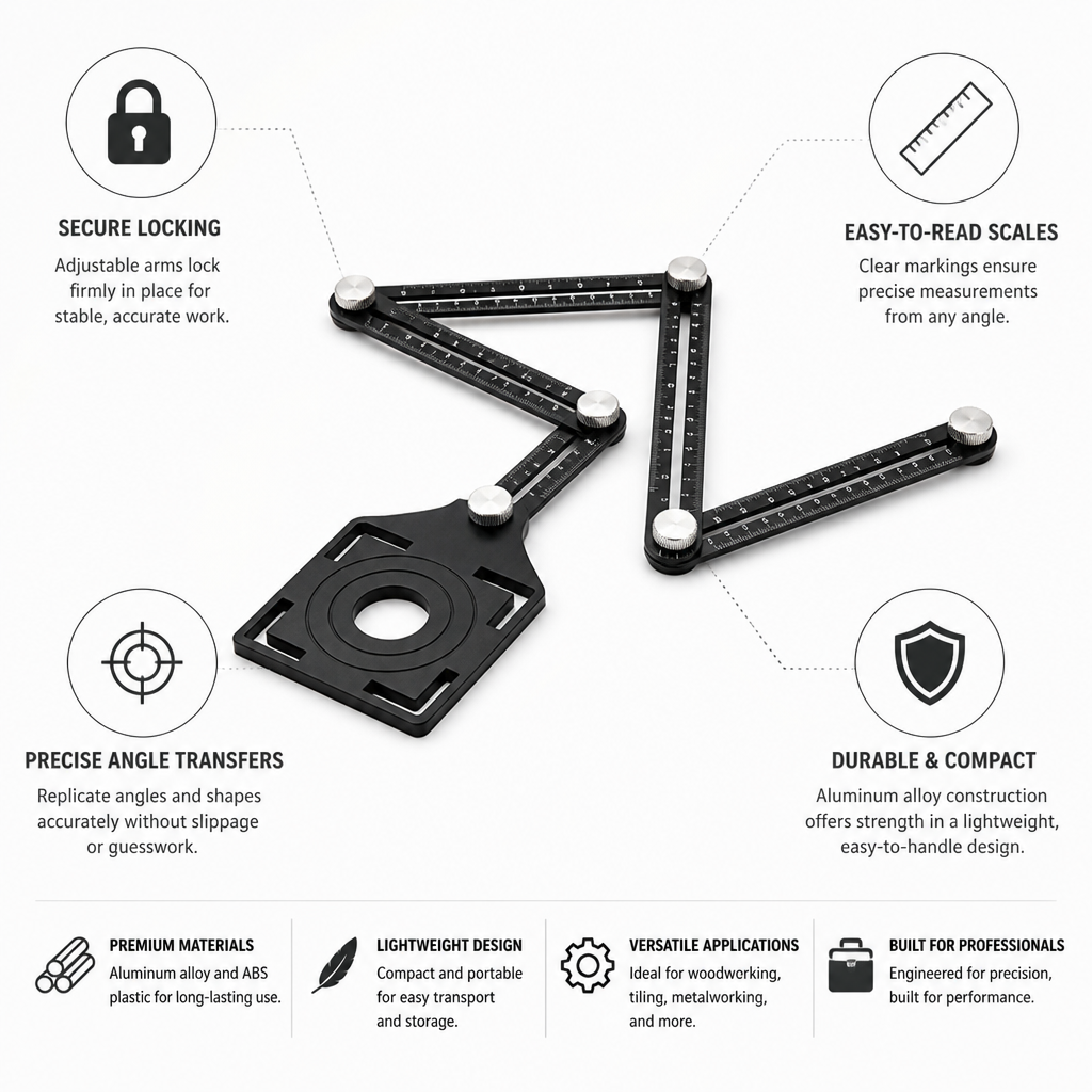 Aluminum Alloy Adjustable Locking Multi-Angle Layout Tool