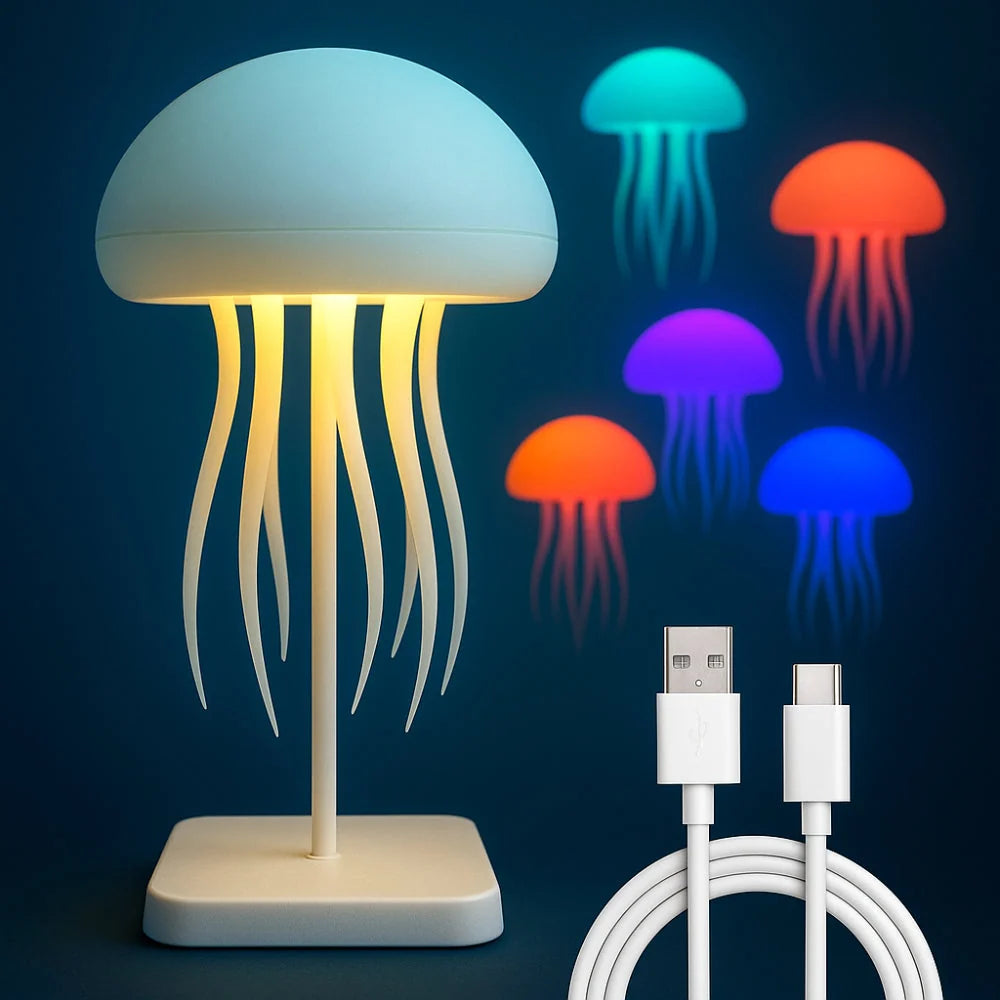 Ambient Mood Lamp Jellyfish-Style Silicone Tendrils USB & Battery