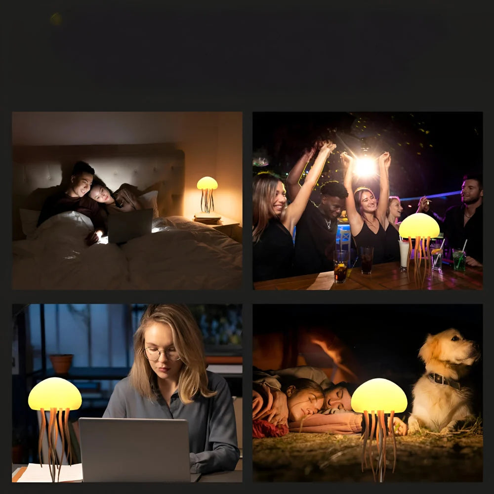 Ambient Mood Lamp Jellyfish-Style Silicone Tendrils USB & Battery