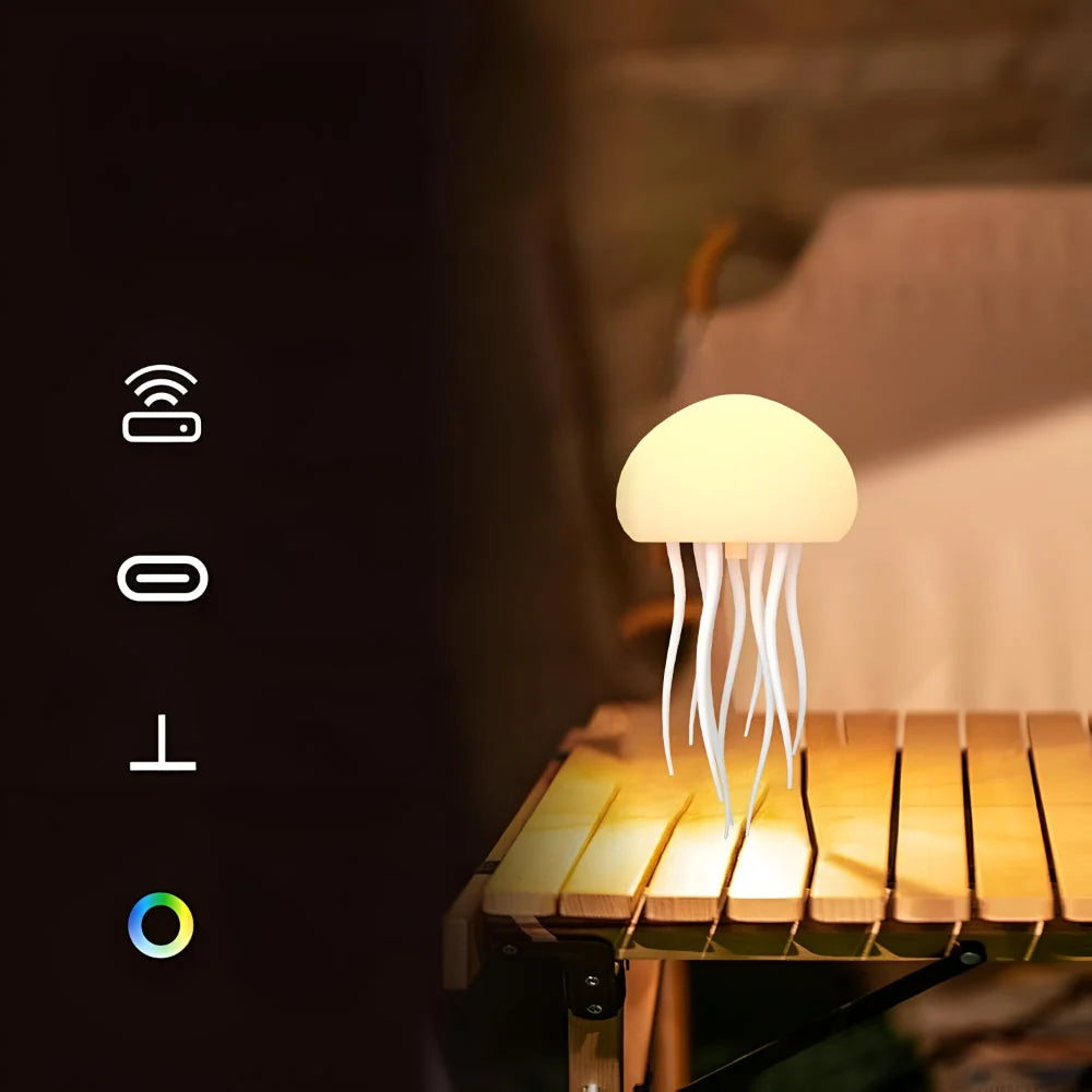 Ambient Mood Lamp Jellyfish-Style Silicone Tendrils USB & Battery