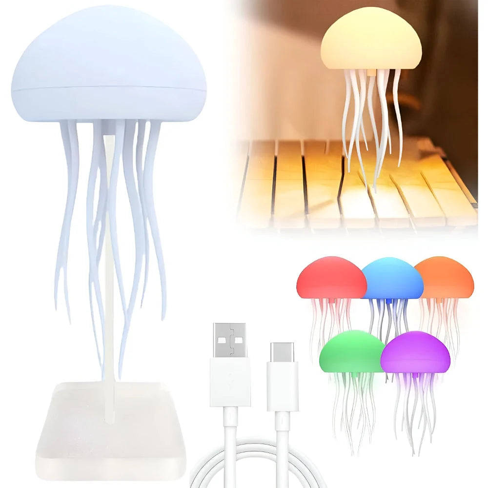 Ambient Mood Lamp Jellyfish-Style Silicone Tendrils USB & Battery