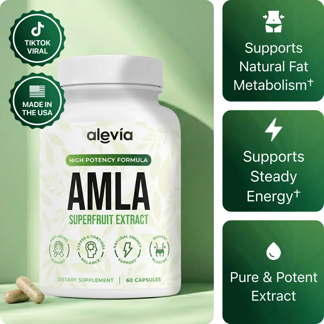Amla Supplement Capsules Standardized Extract Cellular Energy Support