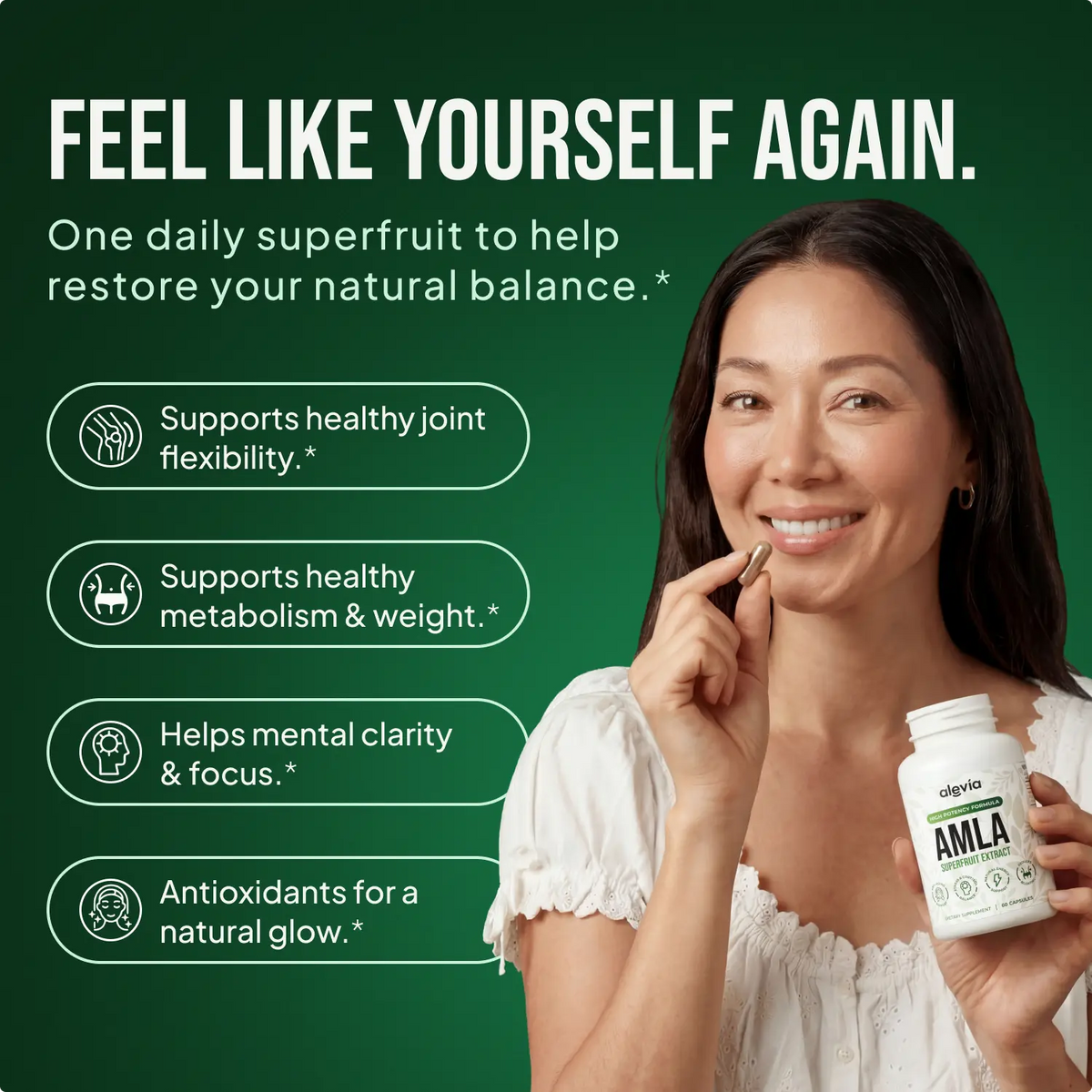Amla Supplement Capsules Standardized Extract Cellular Energy Support