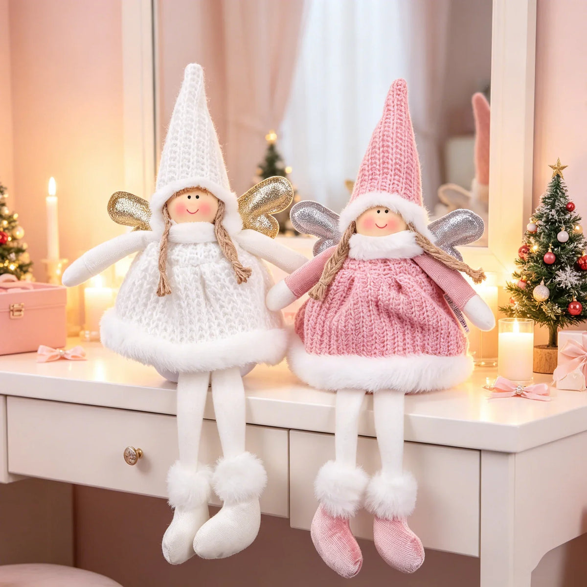 Angel Figurine Handmade Textile Tabletop Decor 6 Colors