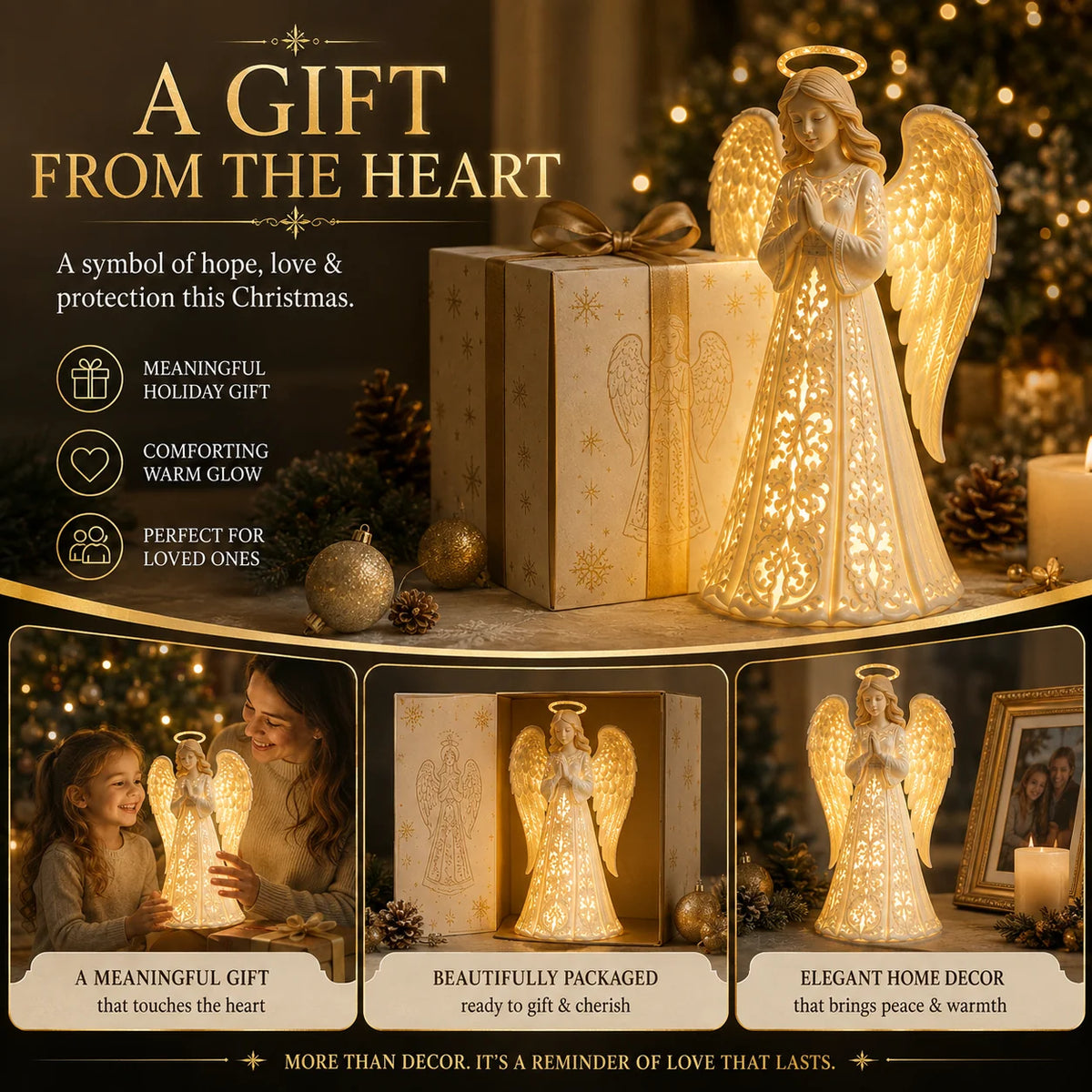 Angel Light Christmas Warm LED Glow Praying Design