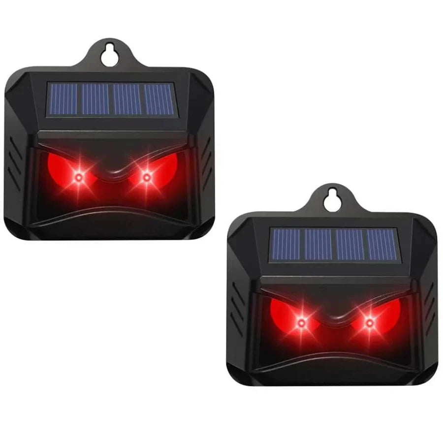Animal Repellent Solar Powered Ultrasonic & Flashing LED Two-Pack