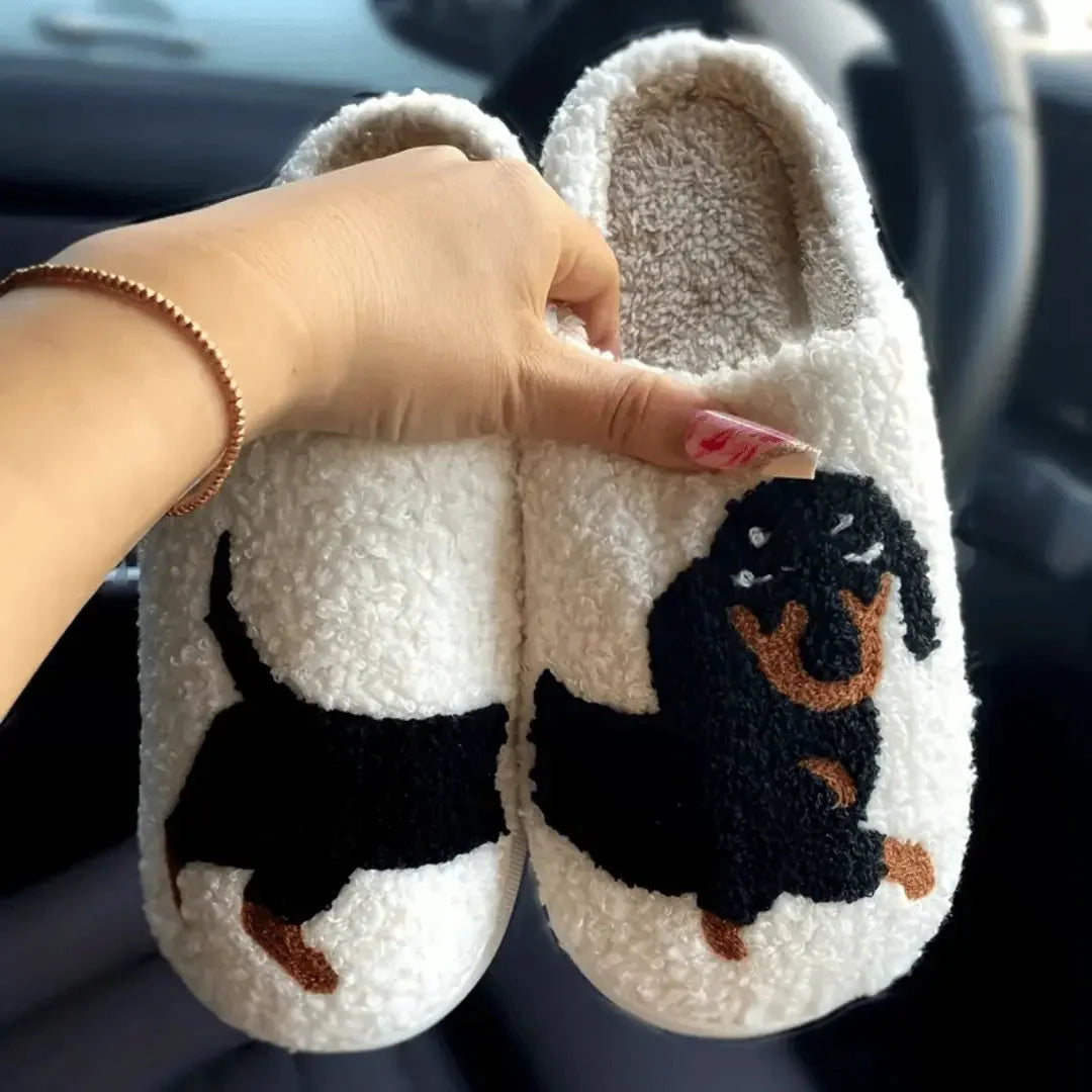 Animal Slippers Plush Non-Slip Sole