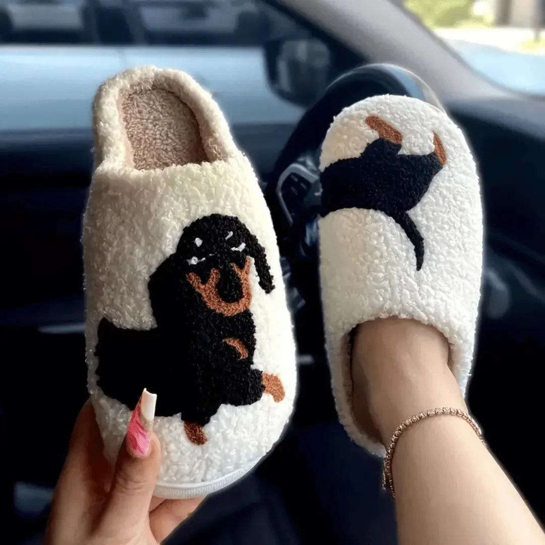 Animal Slippers Plush Non-Slip Sole