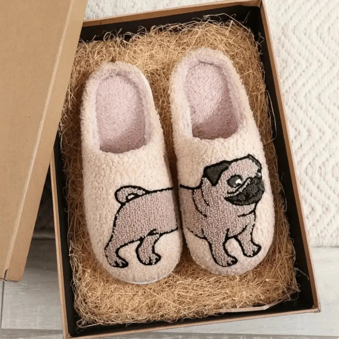 Animal Slippers Plush Non-Slip Sole