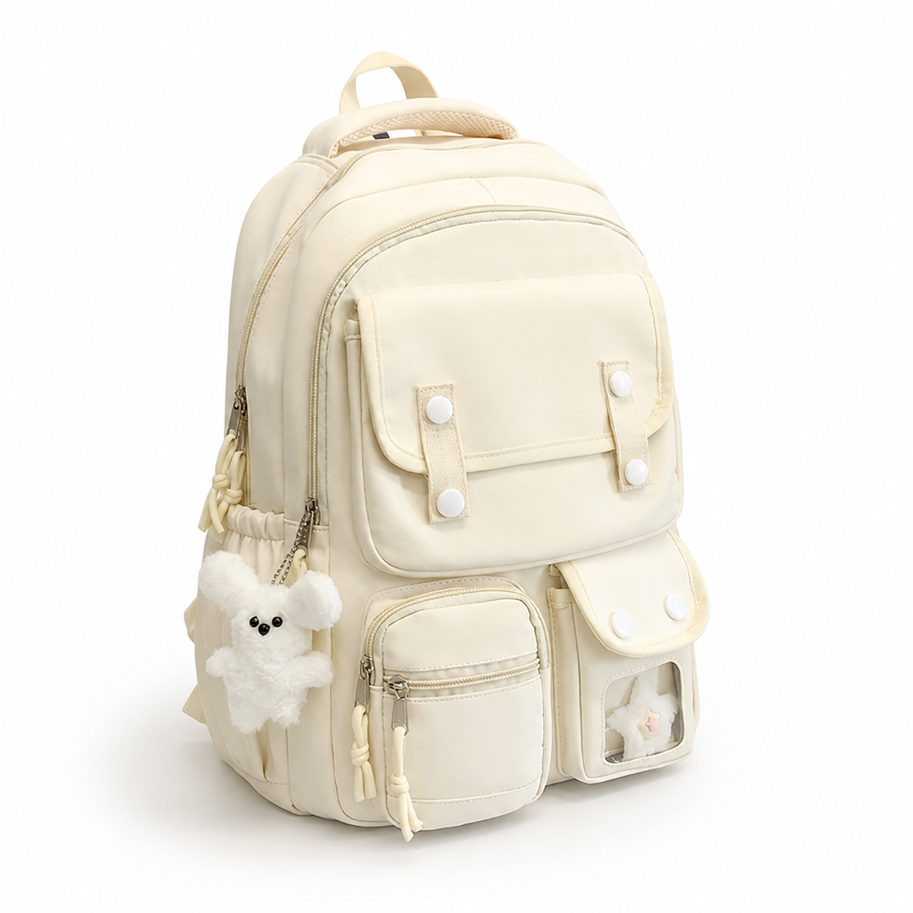 Anime-Inspired Water-Resistant Multi-Compartment School Backpack
