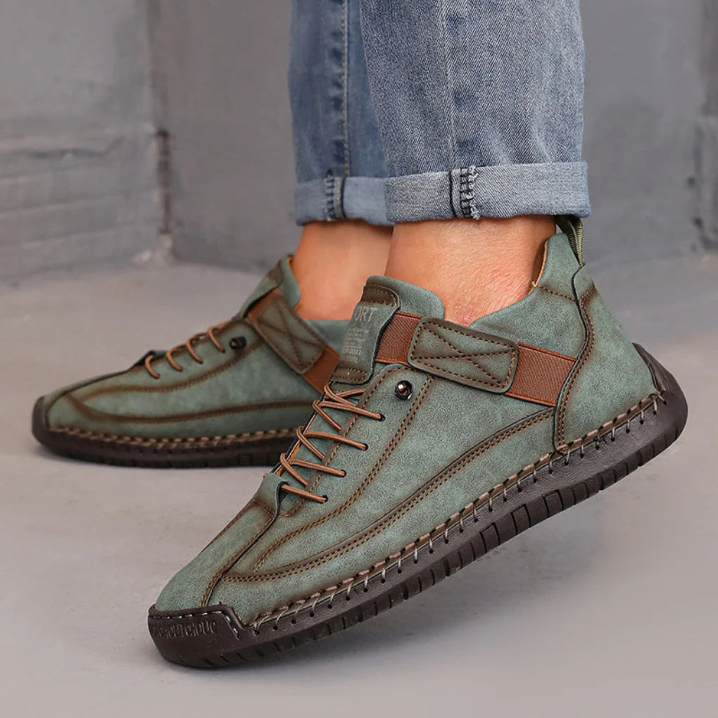 Ankle Boots Color Block Cushioned Sole Mid Height