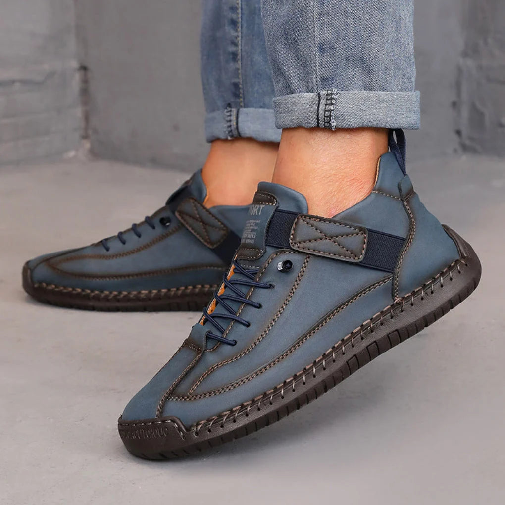 Ankle Boots Color Block Cushioned Sole Mid Height