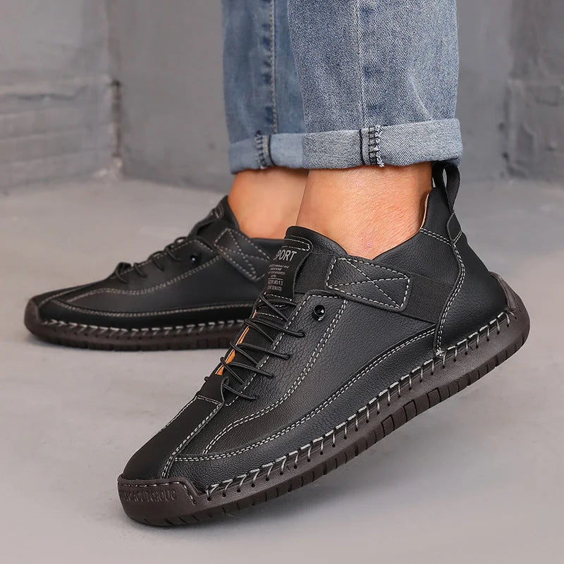 Ankle Boots Color Block Cushioned Sole Mid Height