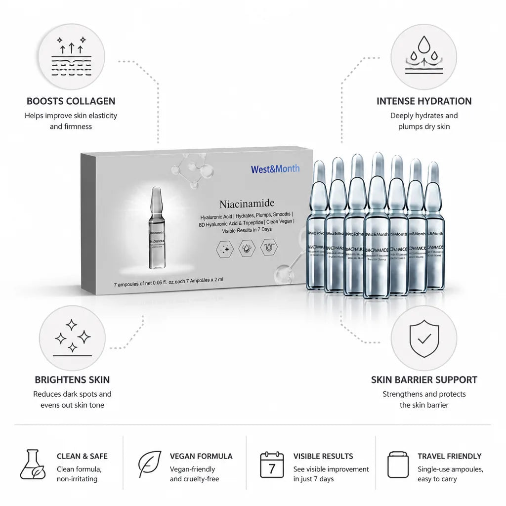 Anti-Aging Serum Collagen Peptides Hydrating Brightening 7 Bottles