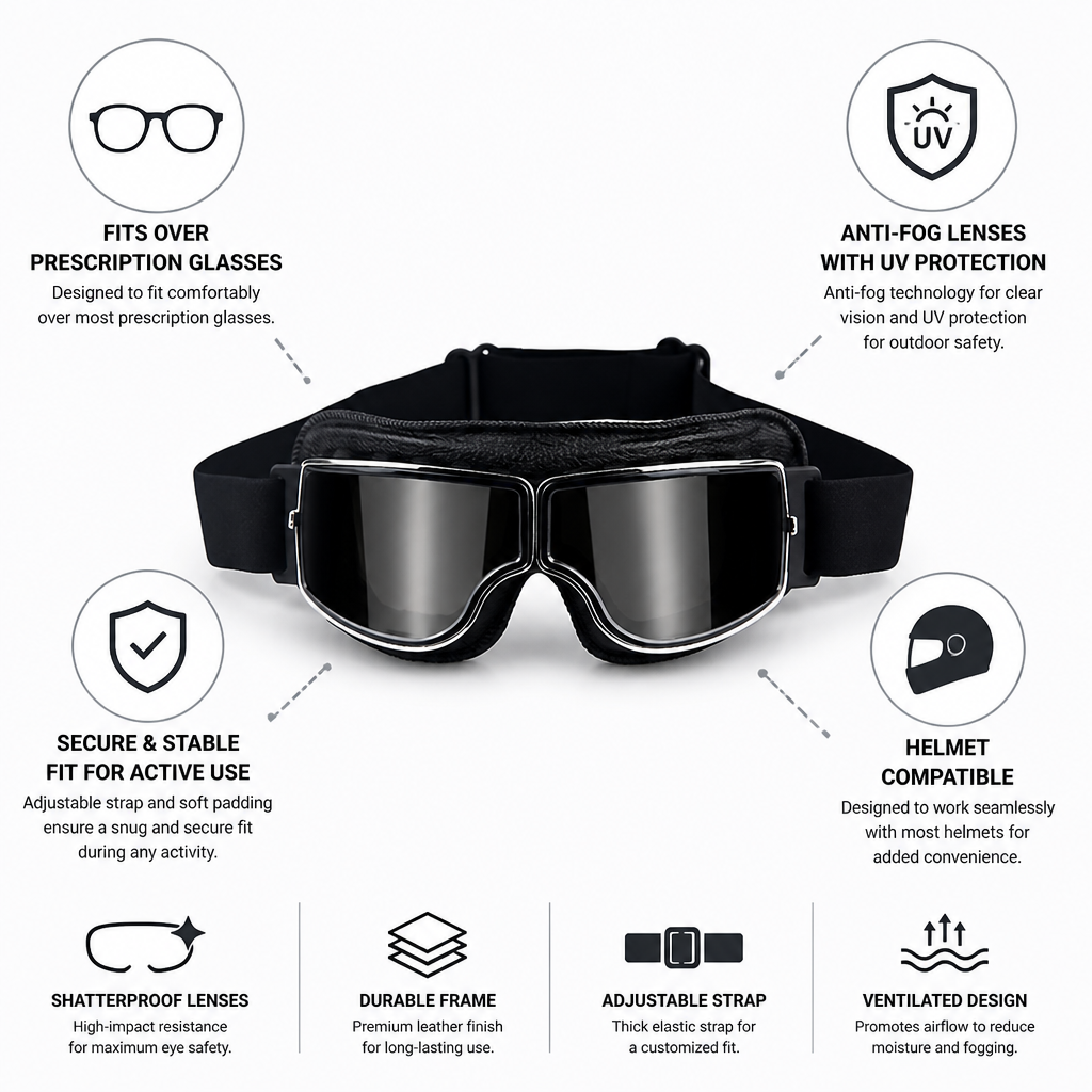 Anti-Fog & UV Protection Over-Glasses Goggles