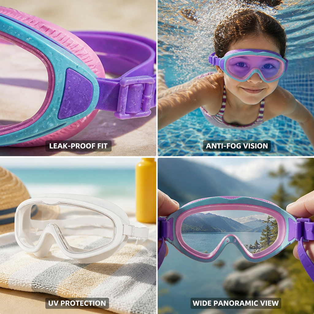 Anti-Fog UV-Protective Silicone Kids Swimming Goggles