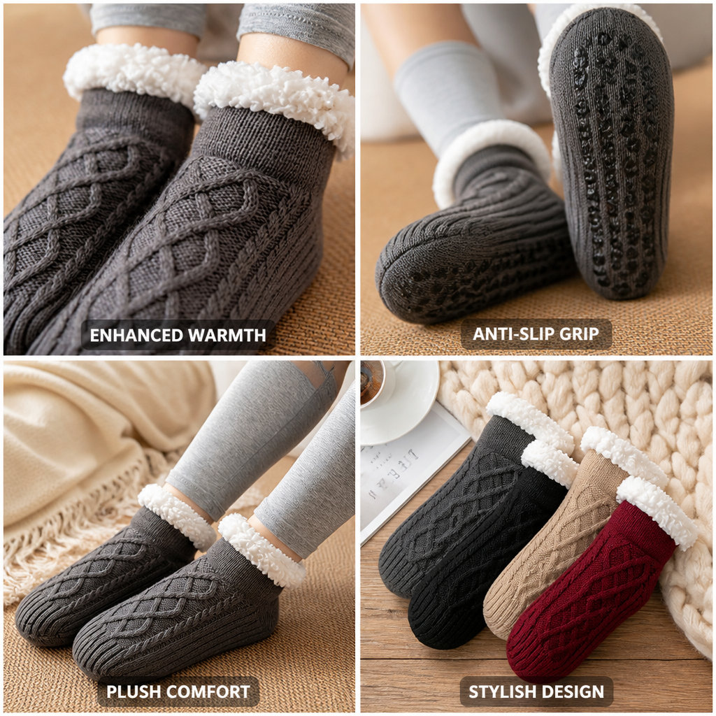 Anti-Slip Soft-Pile Fleece Socks