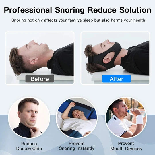 Anti-Snoring Chin Strap Adjustable Velcro Breathable & Washable