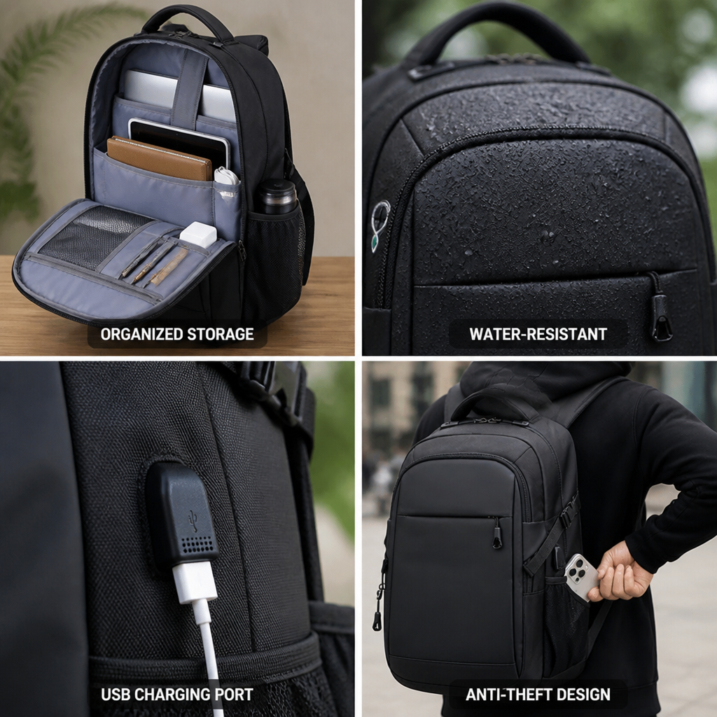 Anti-Theft & Water-Resistant Laptop Backpack (Fits 15.6 in Laptop)