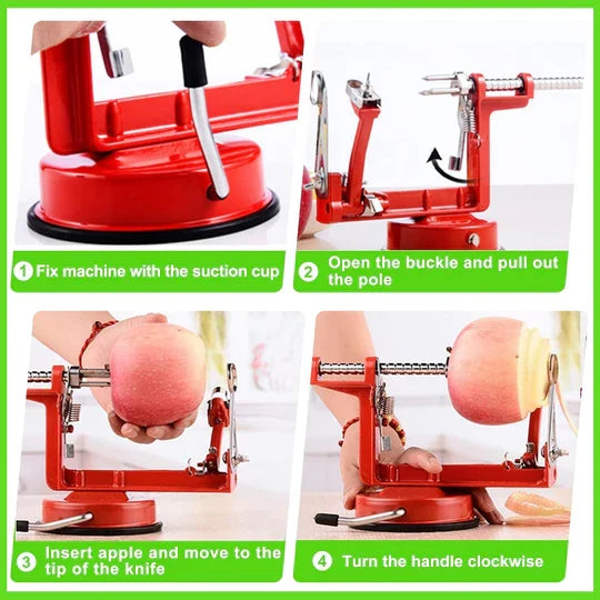Apple Peeler Corer Slicer Adjustable Stainless Blades & Suction Base