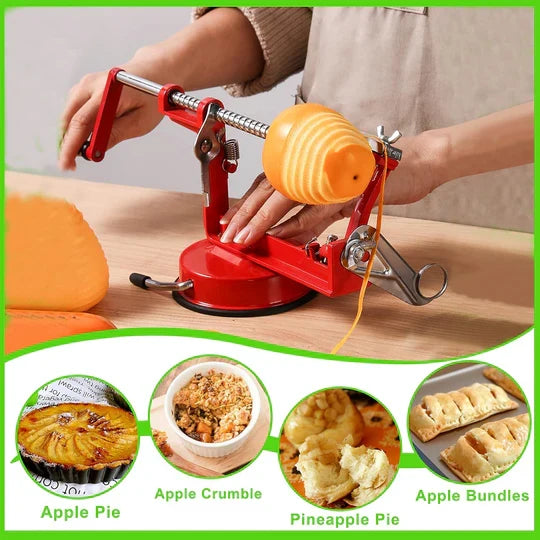 Apple Peeler Corer Slicer Adjustable Stainless Blades & Suction Base