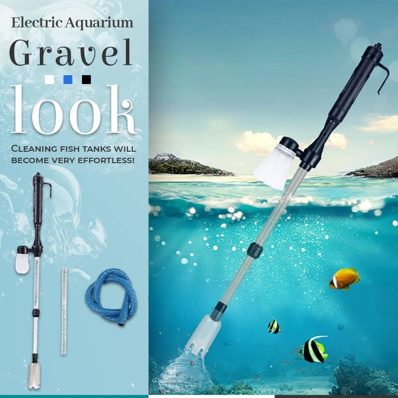 Aquarium Gravel Cleaner Battery-Powered Adjustable Tube Filter Bag