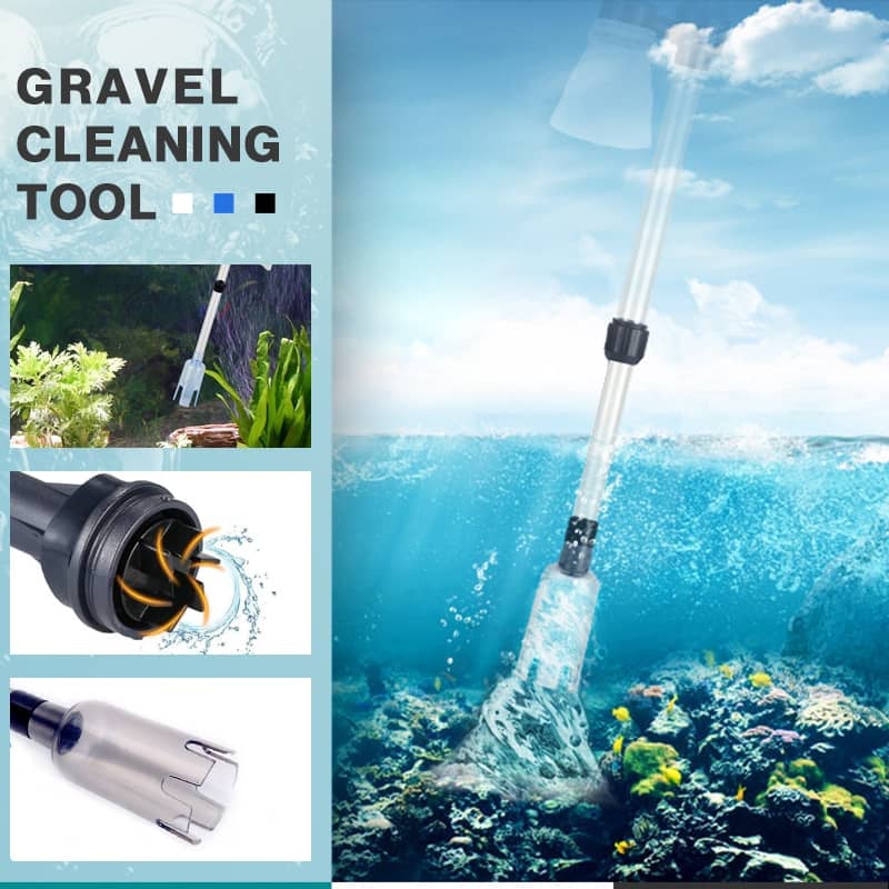 Aquarium Gravel Cleaner Battery-Powered Adjustable Tube Filter Bag