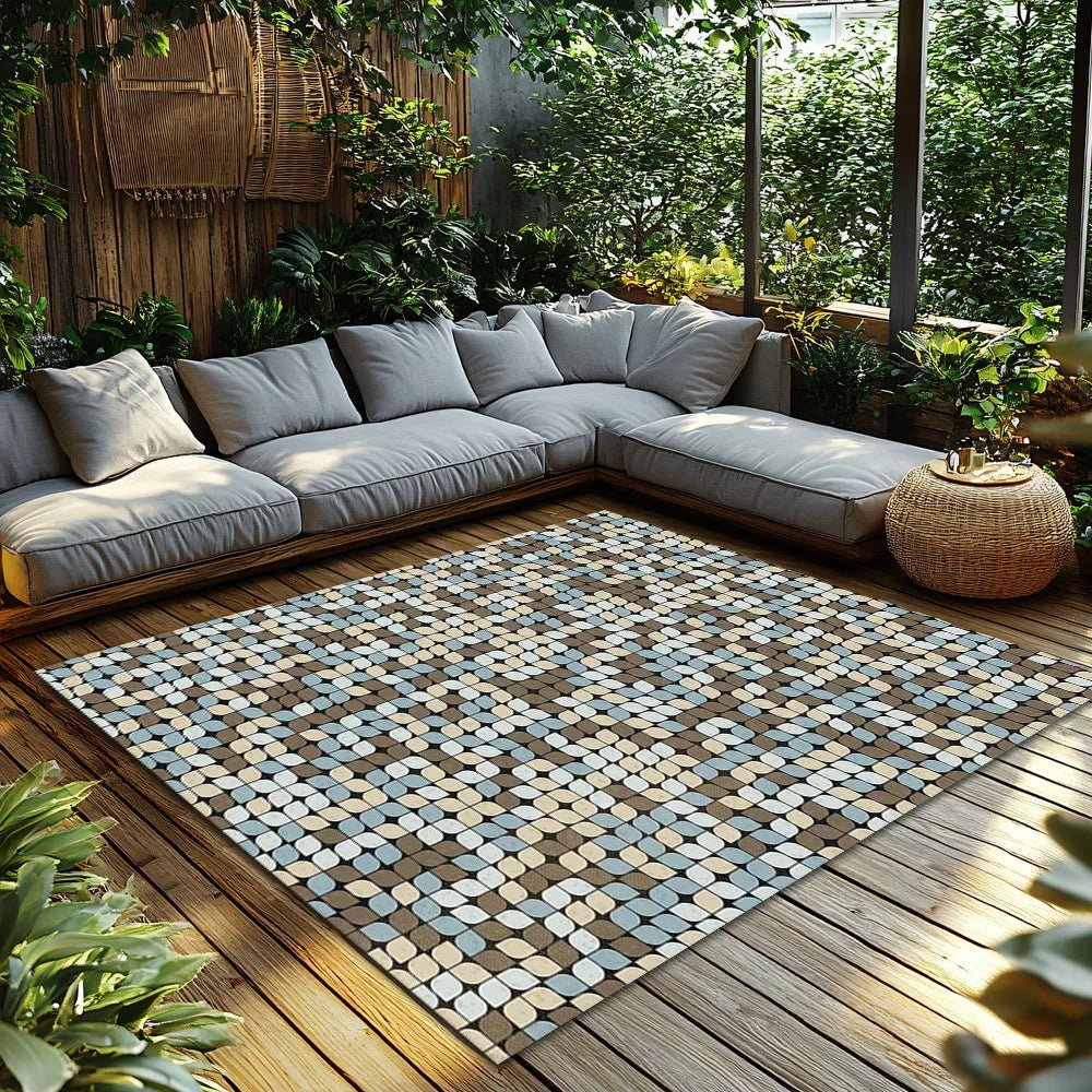 Area Rug Flannel Geometric Pattern Non-Slip Backing