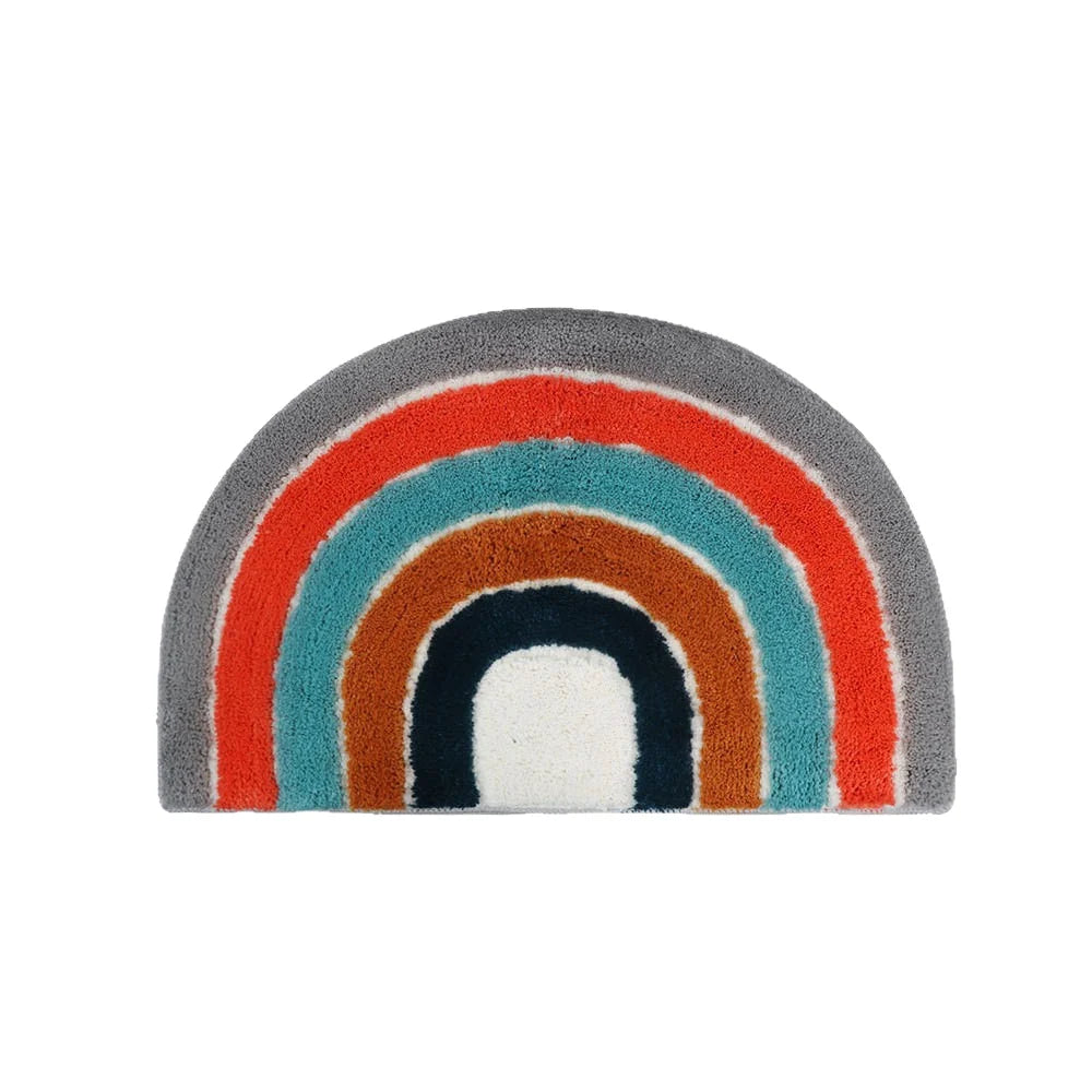 Area Rug Plush Shag Non-Slip Half-Moon Shape