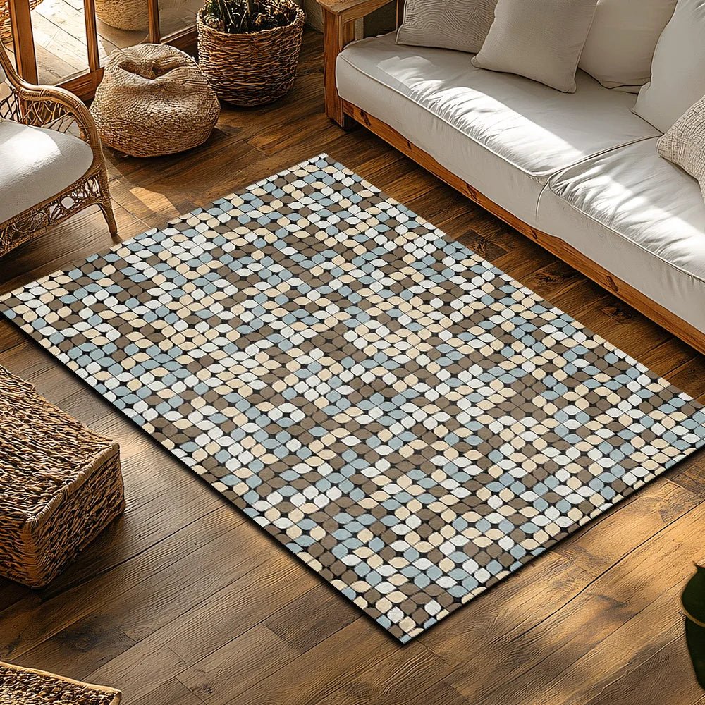 Area Rug Soft Flannel Non-Slip Geometric Pattern