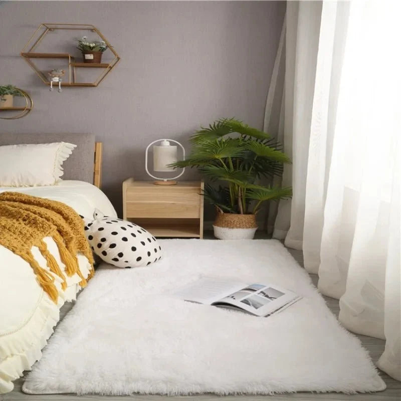 Area Rug Soft Polyester Easy-Care Surface