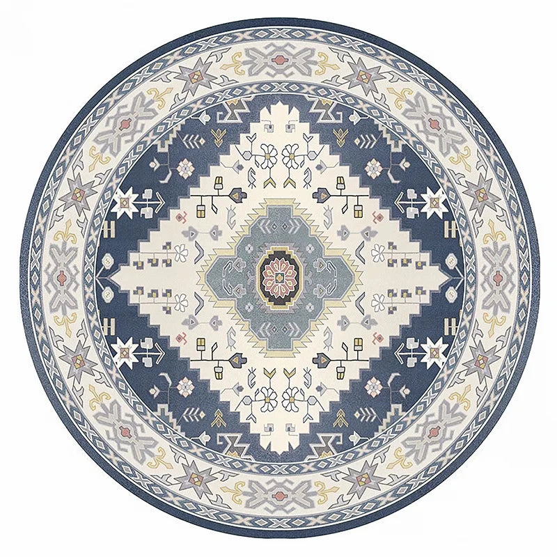Area Rug Vintage Floral Non-Slip Backing Soft Fibers