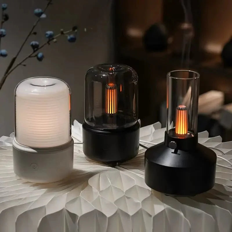 Aroma Diffuser LED Flame Effect Quiet USB-Powered Operation